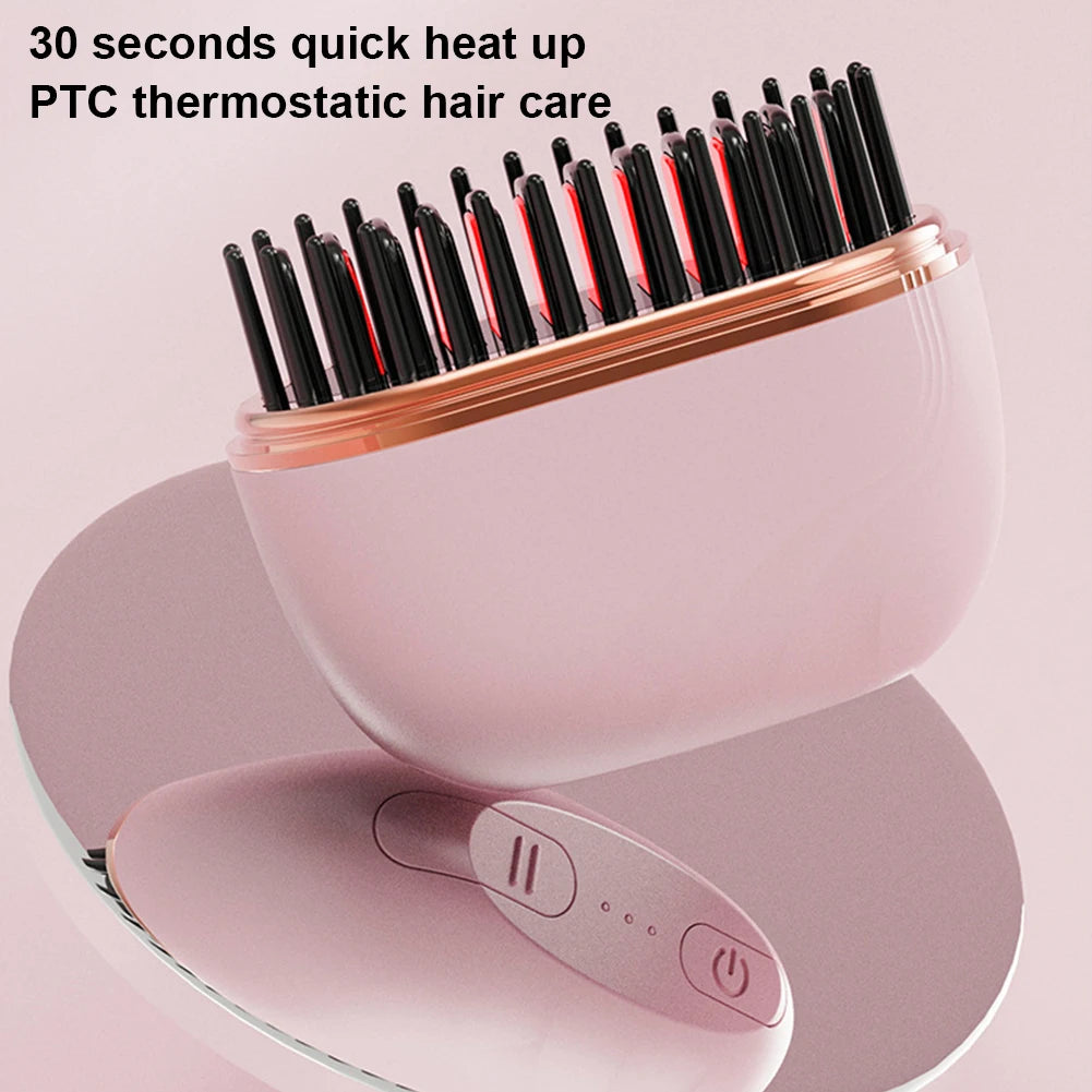 SmoothGo Styler Rechargeable mini hair straightener comb for effortless styling anywhere.