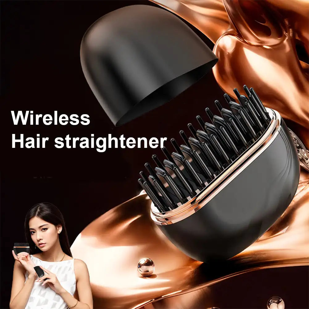 SmoothGo Styler Rechargeable mini hair straightener comb for effortless styling anywhere.