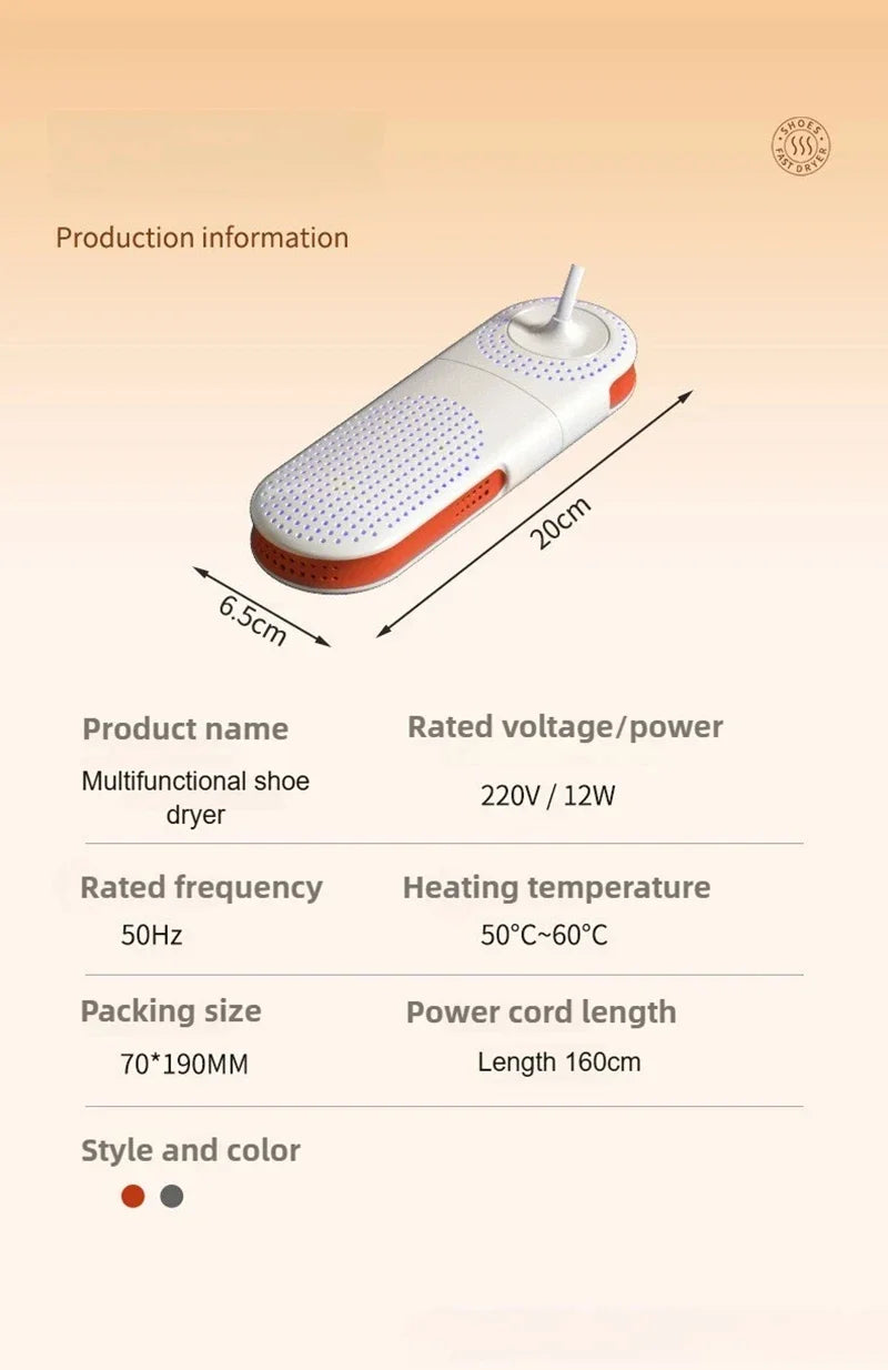 Shoe Dryer Household Shoe Dryer Sterilization Dryer Dormitory Shoe Dryer Portable Shoe Dryer Deodorization Rapid Drying 2026