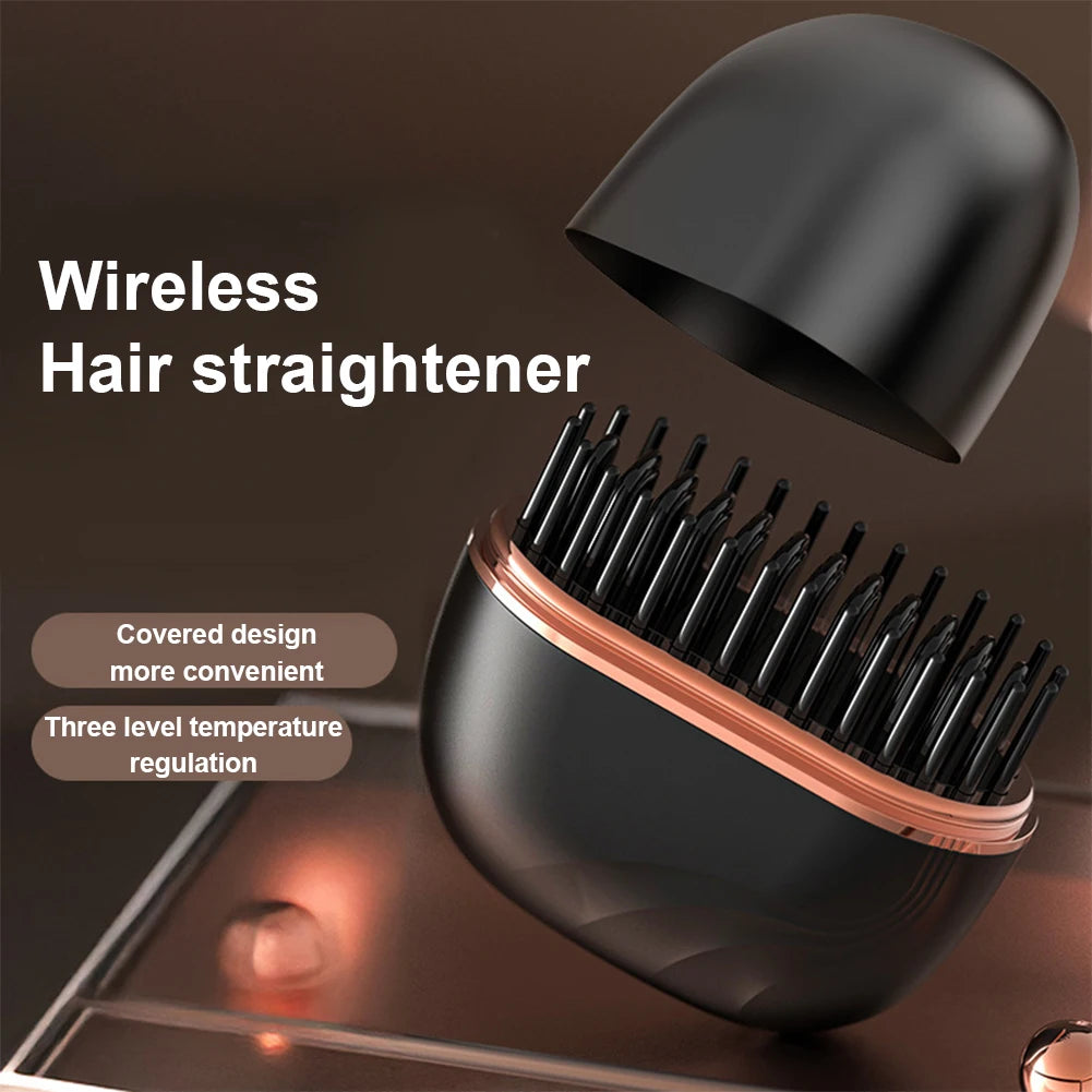 SmoothGo Styler Rechargeable mini hair straightener comb for effortless styling anywhere.