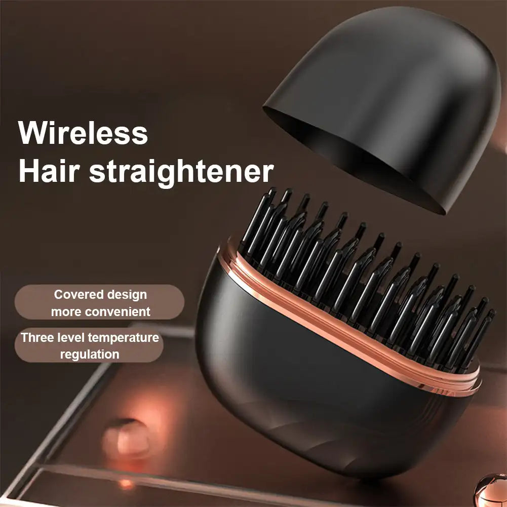 SmoothGo Styler Rechargeable mini hair straightener comb for effortless styling anywhere.