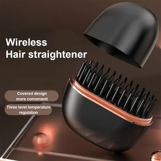 SmoothGo Styler Rechargeable mini hair straightener comb for effortless styling anywhere.